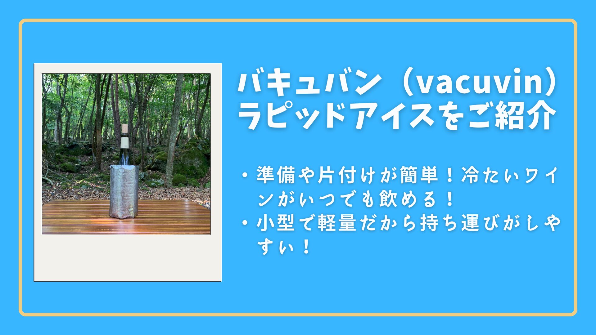【バキュバン】ラピッドアイス|水や氷を使わないスリーブタイプのワインクーラー！